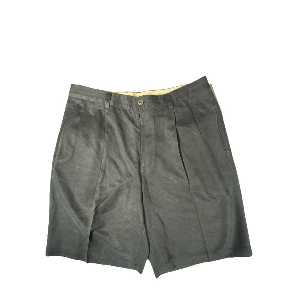 Tommy Bahama Men's Silk Shorts Sz 34 Pleated‎ Black Relaxed Golf Beach Preppy